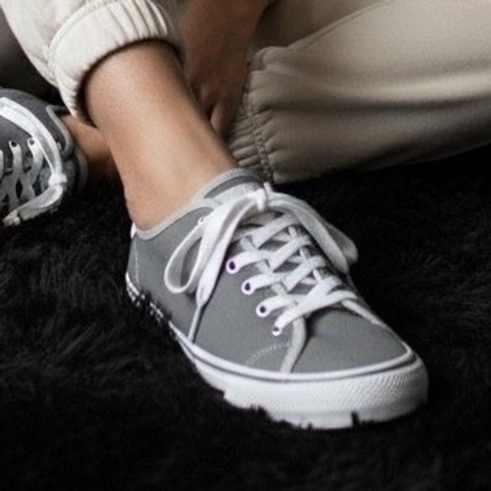 Rag Bone Canvas Low Top Sneakers Gray Lace Up Women's Size‎ 39 or 8.5 US